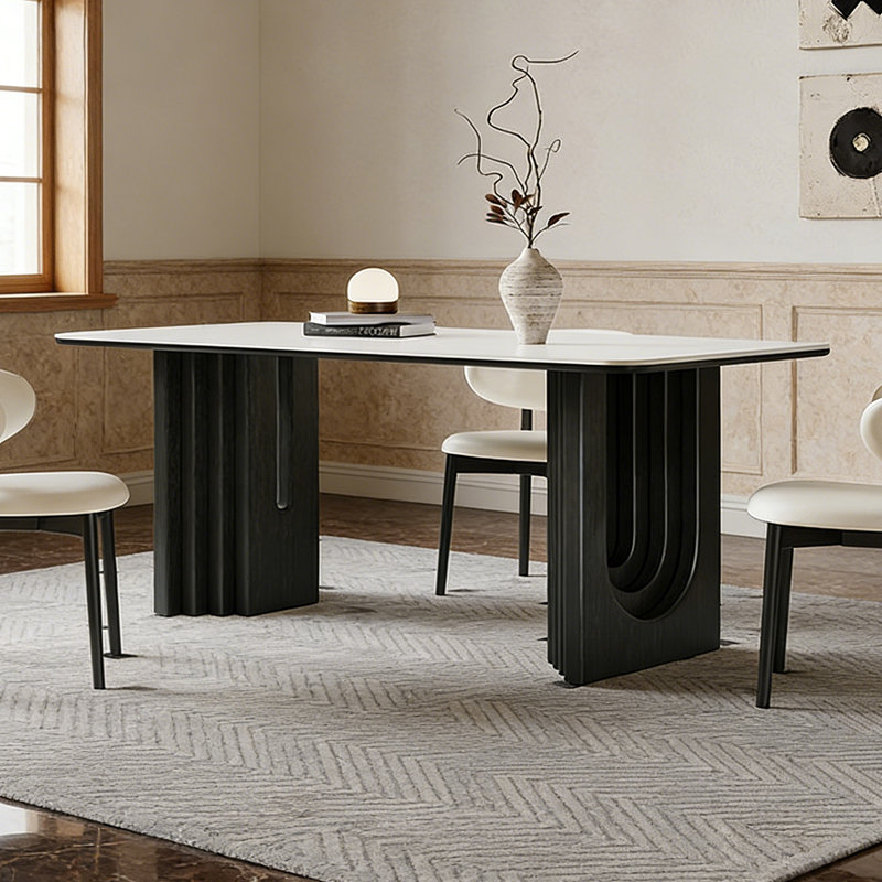 Table de salle à manger rétro, 7 pièces : table, 6 chaises, H 29,53 po x l 78,74 po x P 35,43 po