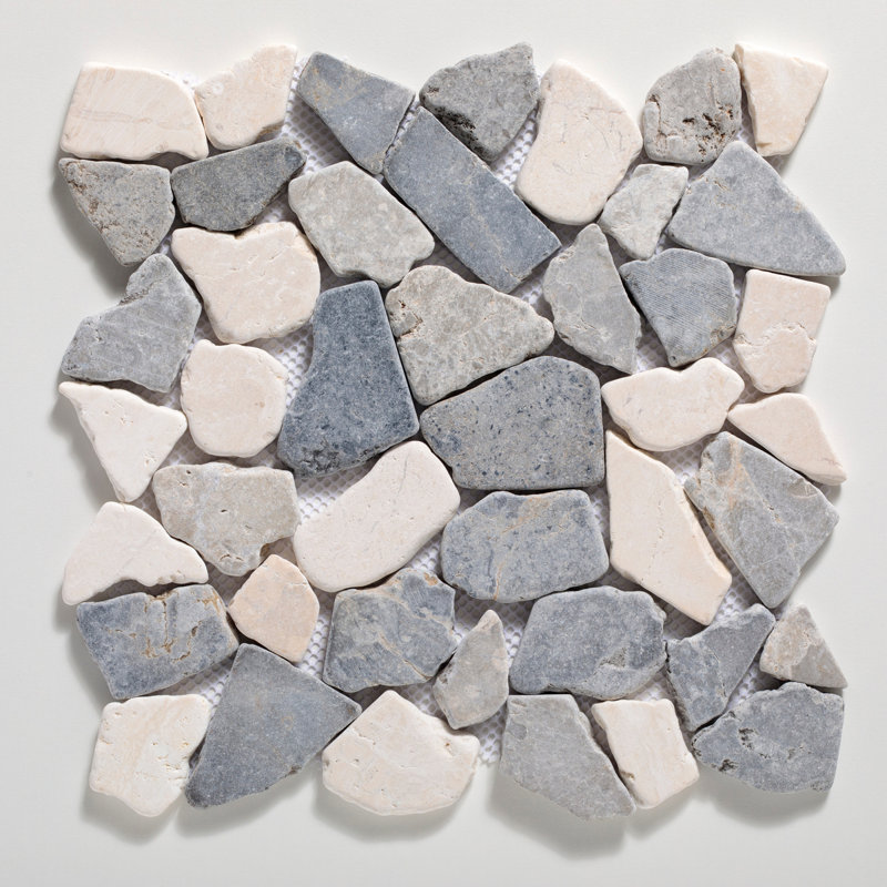 11" x 11" Fit Random Mosaic Wall & Floor Tile, White/Sterling/Gray Blend