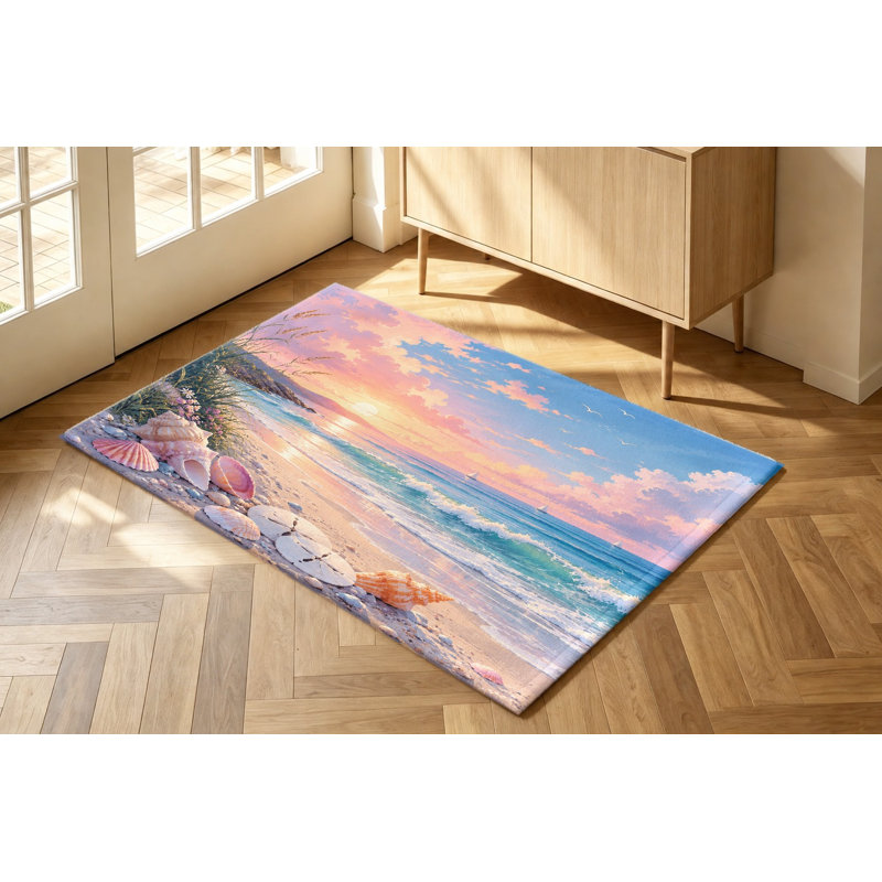 Tapis de plage Ocean Sunset, Rectangle 5 pi 3 po x 3 pi 3 po (160 x 100 cm)