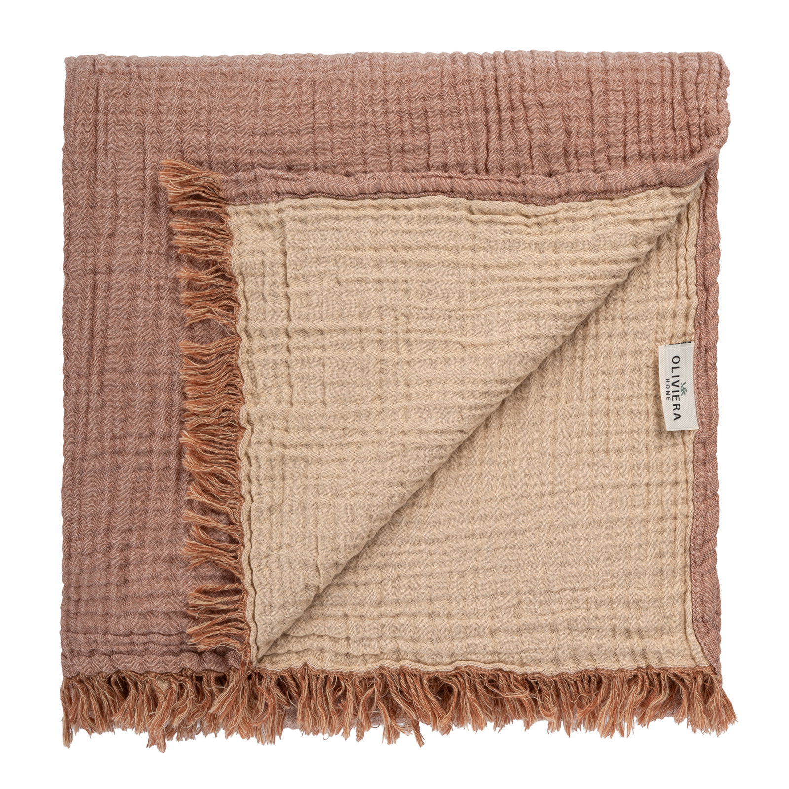 Soho Supersoft 4-Layer Cotton Gauze Throw, Brown