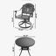 3-Piece All-Weather Cast Aluminum Dining Set, Include 2 Swivel Chairs and 39.37" Round Table With Black Frame