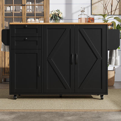 Kitchen Island With 3 Doors And 2 Drawers