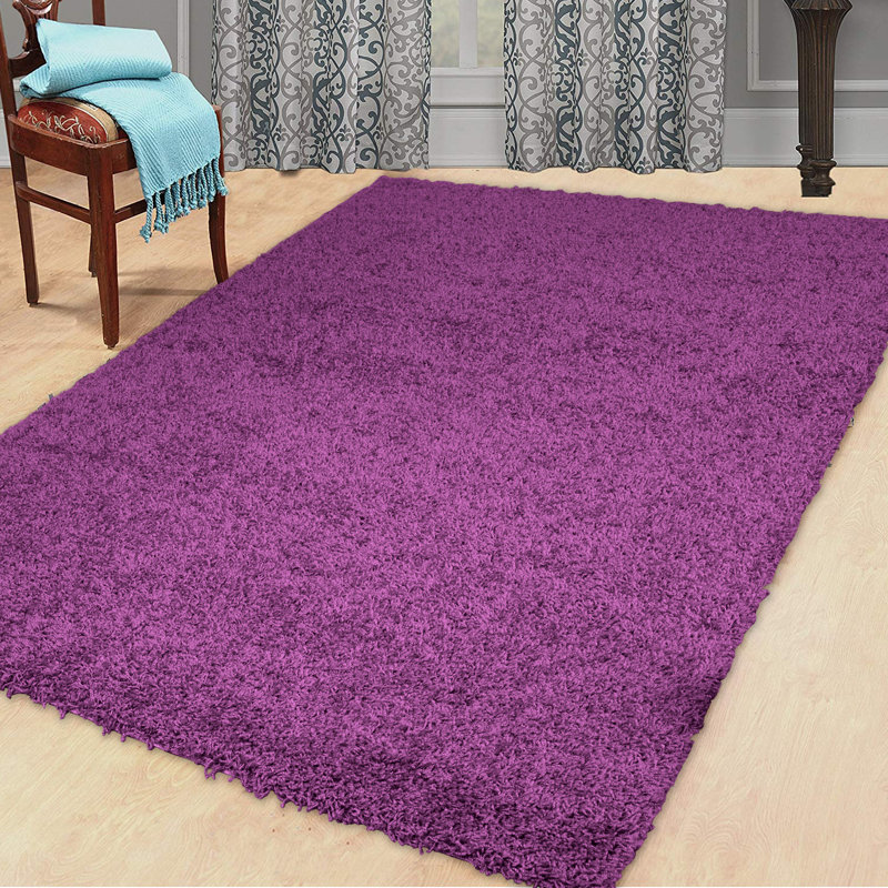 Kailum Solid Colour Shag Area Rug, Rectangle 60 x 110cm