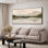 Impression sur toile extra large - tons neutres, paysage de montagne, art serein, réflexion pastorale, œuvre d'art pour le salon ou la chambre à coucher - "Assemblage requis (cadre non fini)"