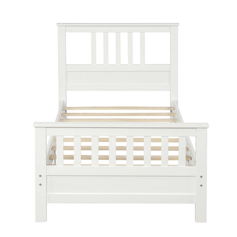 Wood Platform Bed With Headboard And Footboard, Twin, Twin