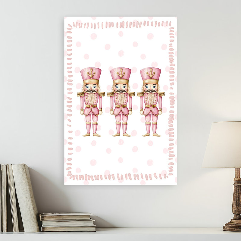 Casse-noisette rose, impression d'art fantaisiste classique, H 24 po x l 16 po