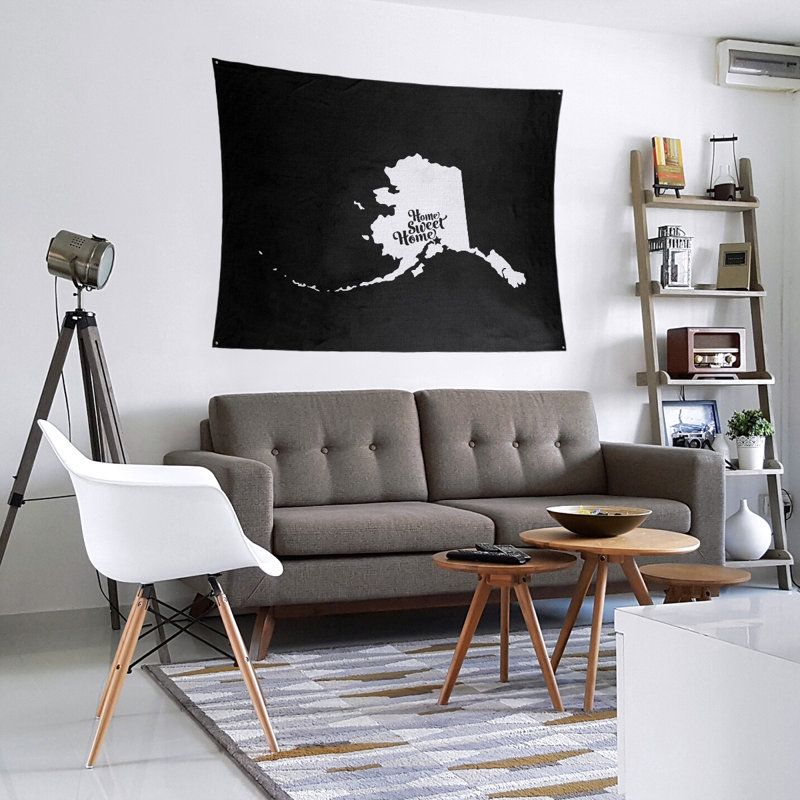 Tapisserie murale ancrage doux home, H 68 po x l 80 po, Noir