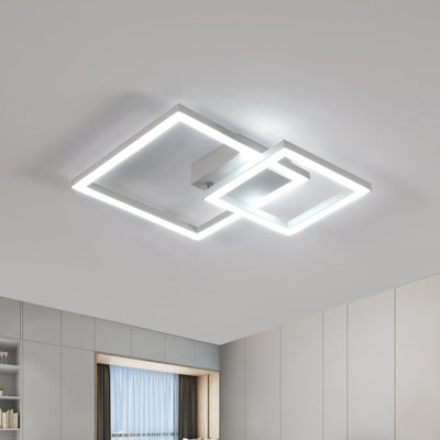 Modern 2-Light Square Flush Mount