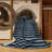 Machine Washable Horizontal Stripes Blue Area Rug-1182532146