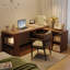 Bureau rectangulaire en bois massif brun noisette-1145623494-1145623489