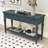 Tolgahan Retro Wooden Console Table with Storage Drawers and Shelf for Living Room-172364666