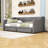 Twin XL Two Drawers Upholstered Daybed with Slats-1917586285