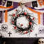 Couronne d'Halloween 18 po pour porte de globe oculaire noire avec lumières DEL et couronne décorative pour fenêtre