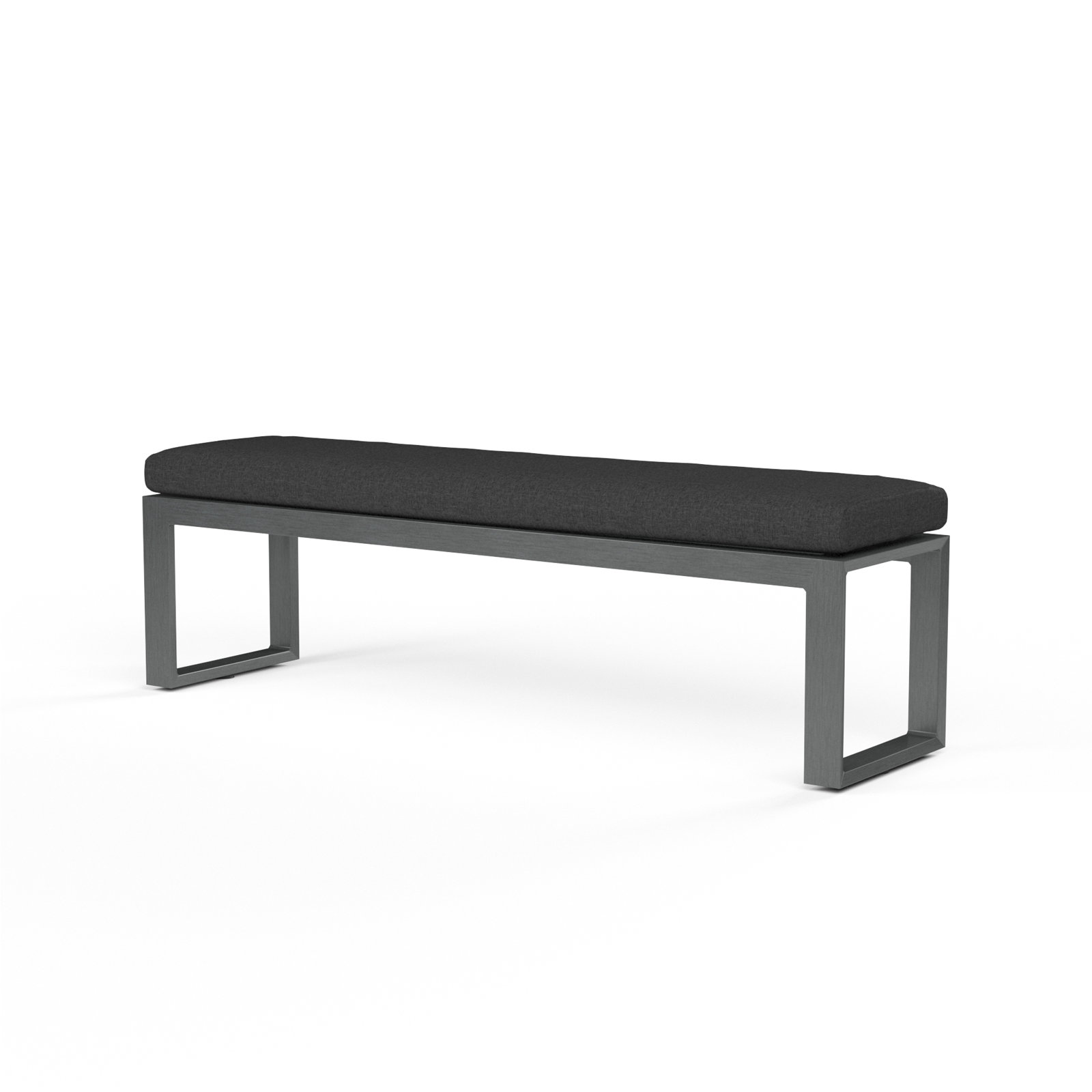 Georgie 72.01'' Aluminum Outdoor Bench, Spectrum Carbon Sunbrella® Plainweave