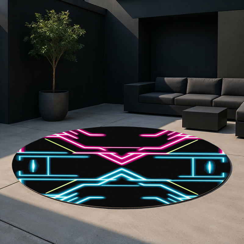 Tapis intérieur et extérieur City Circuit, Rond 5 pi