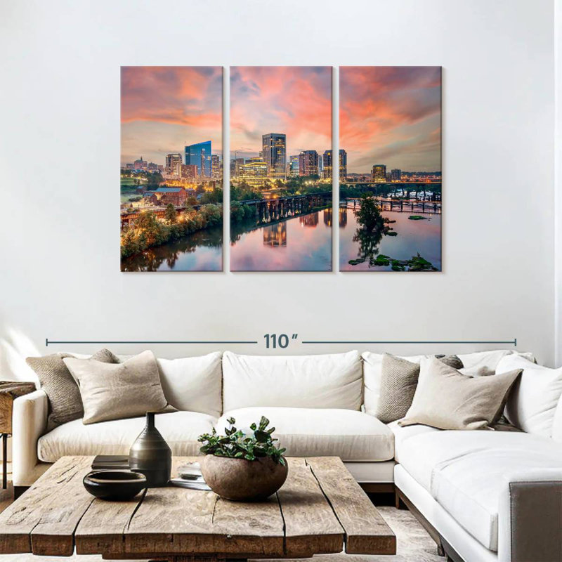 Syd Richmond City Sunrise, 48" H x 74" W