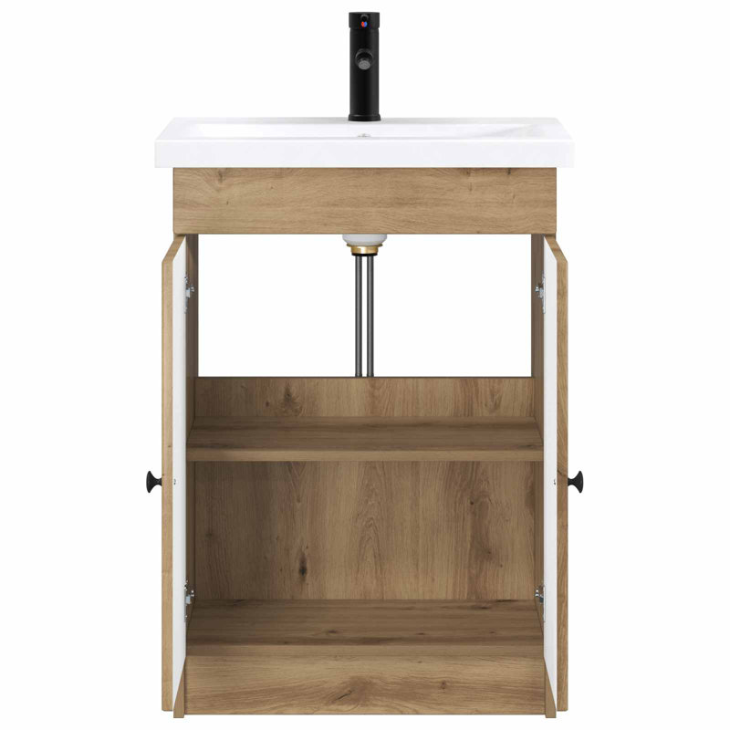 Vanity & Mirror Set, Artisan Oak