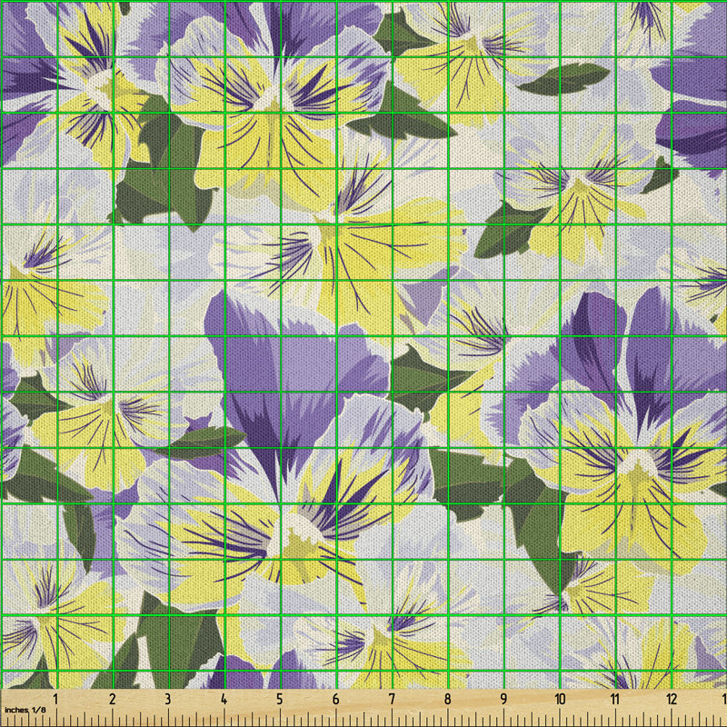 Darreion Pansy Flowers Shabby Bouquets Perennial Garden Flora Multi-Purpose Fabric