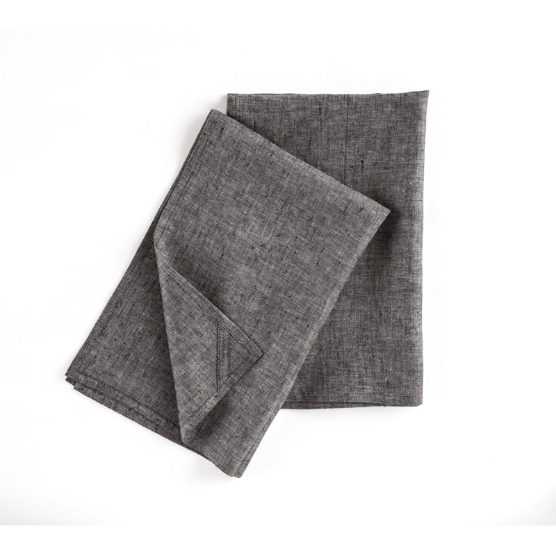 Kitchen Linen - 100% Pure Linen Kitchen Towels, Charcoal Grey