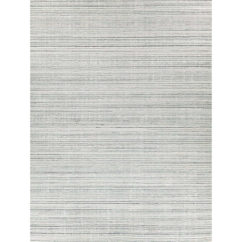 Rossini Striped Area Rug in Silver/Ivory, Rectangle 2' x 3'