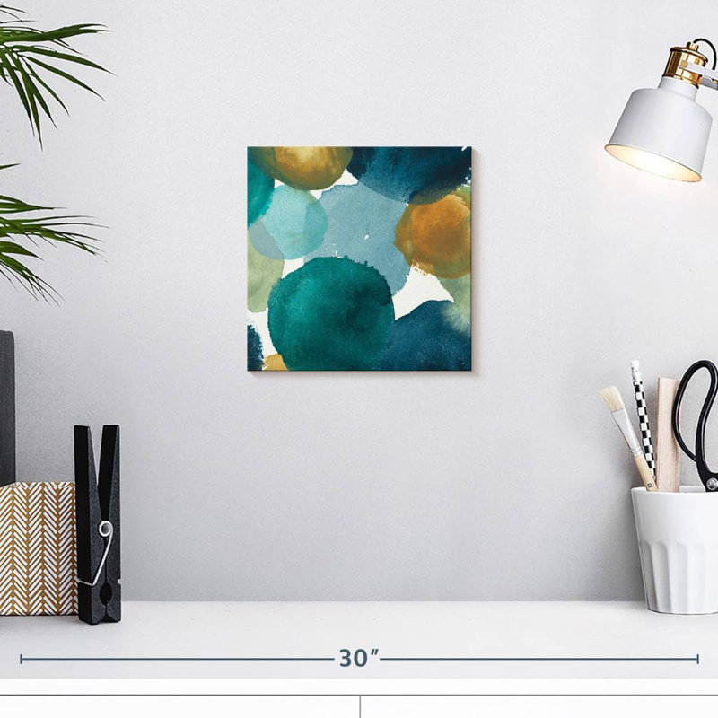Avery Teal Watermarks Square II, 10" H x 10" W