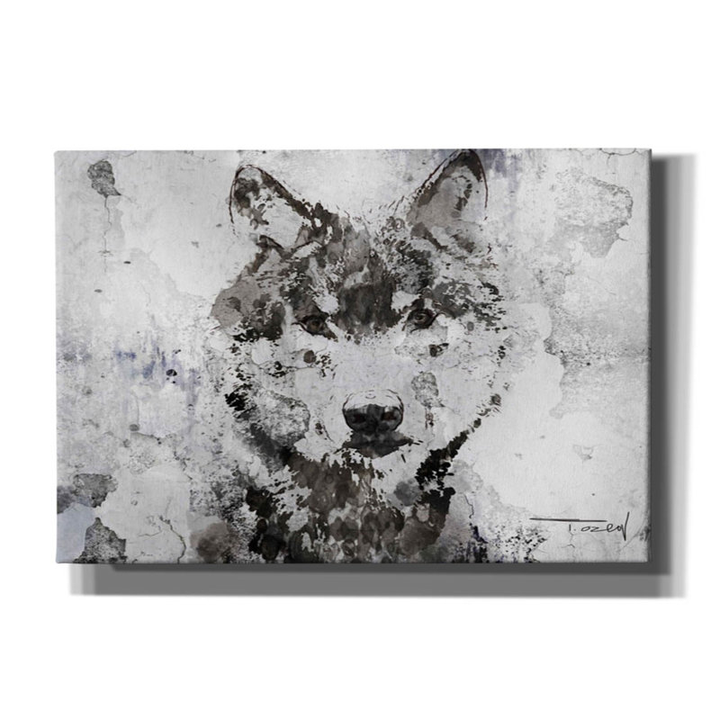 Graffiti épique «Rustic Wolf Portrait 3» par Irena Orlov, H 18 po x l 26 po x P 0,75 po