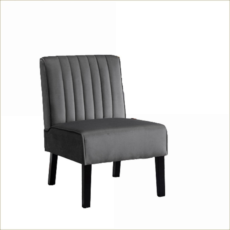 Ensemble de 2 chaises d'appoint modernes Mid-Century pour adultes, pieds élégants en velours et revêtement en velours, sièges décoratifs gris ardoise pour la chambre à coucher du salon