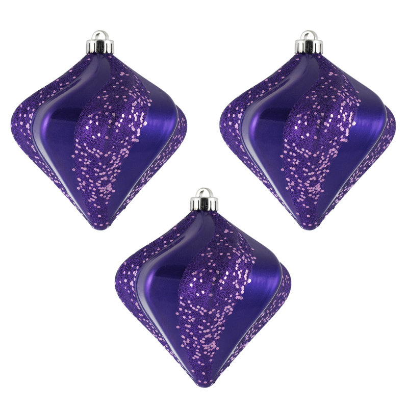 Ornement de Noël Swirl Diamond, Mauve