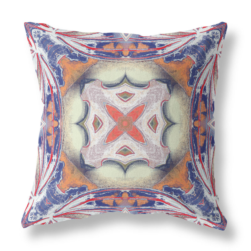 Coussin intérieur pastel zippé Pastel, 20 po X 20 po, Bleu / orange / jaune estompé, Faux suède