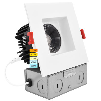 4" Selectable CCT New Construction LED Canless Recessed Lighting Kit