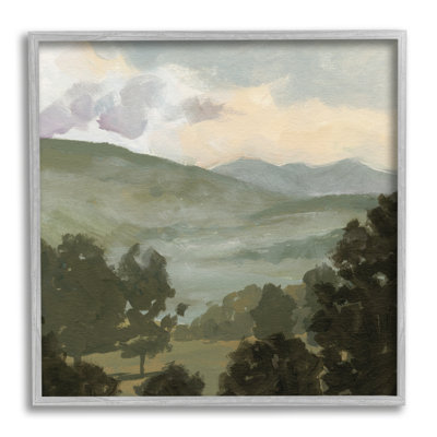 Paysage de campagne verte sur bois par Victoria Barnes, peinture
