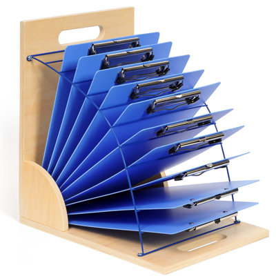 Wood And Metal Clipboards With Storage Rack Small Board Organizer For Classroom Office