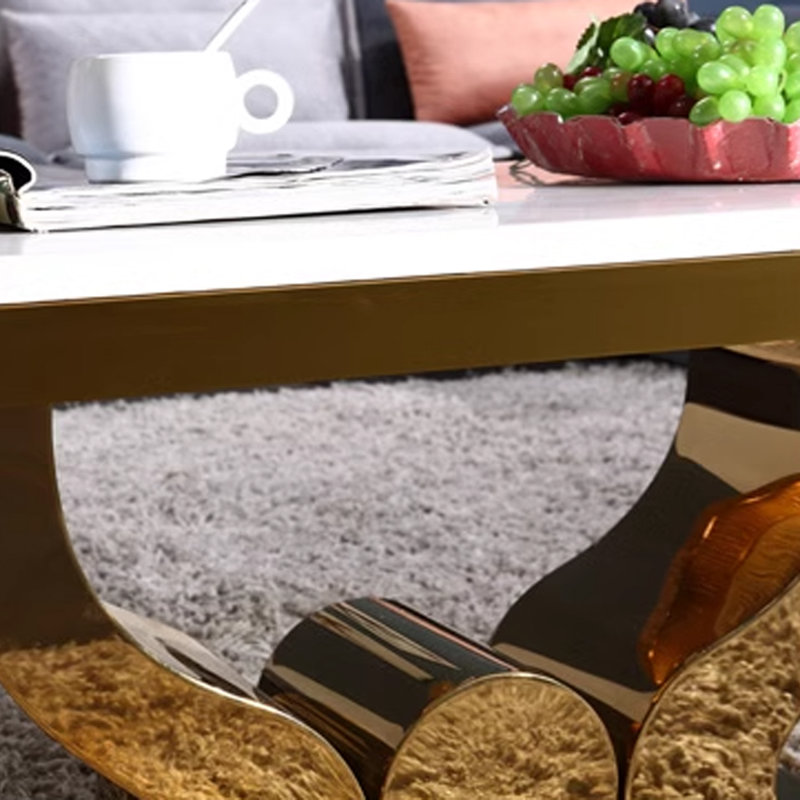 Table basse à piédestal, H 17,72 po x L 51,18 po x l 27,56 po, Noir / blanc