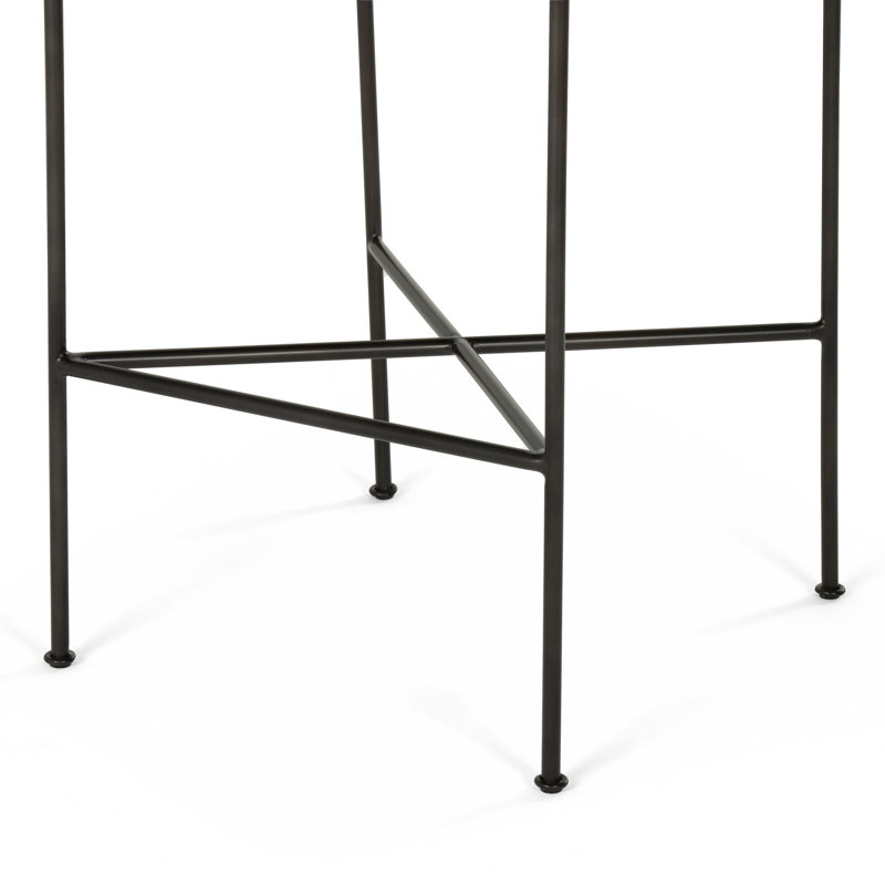 Kenza Counter Stool, Counter Stool (26” Seat Height), Vegan Leather-Black, Black