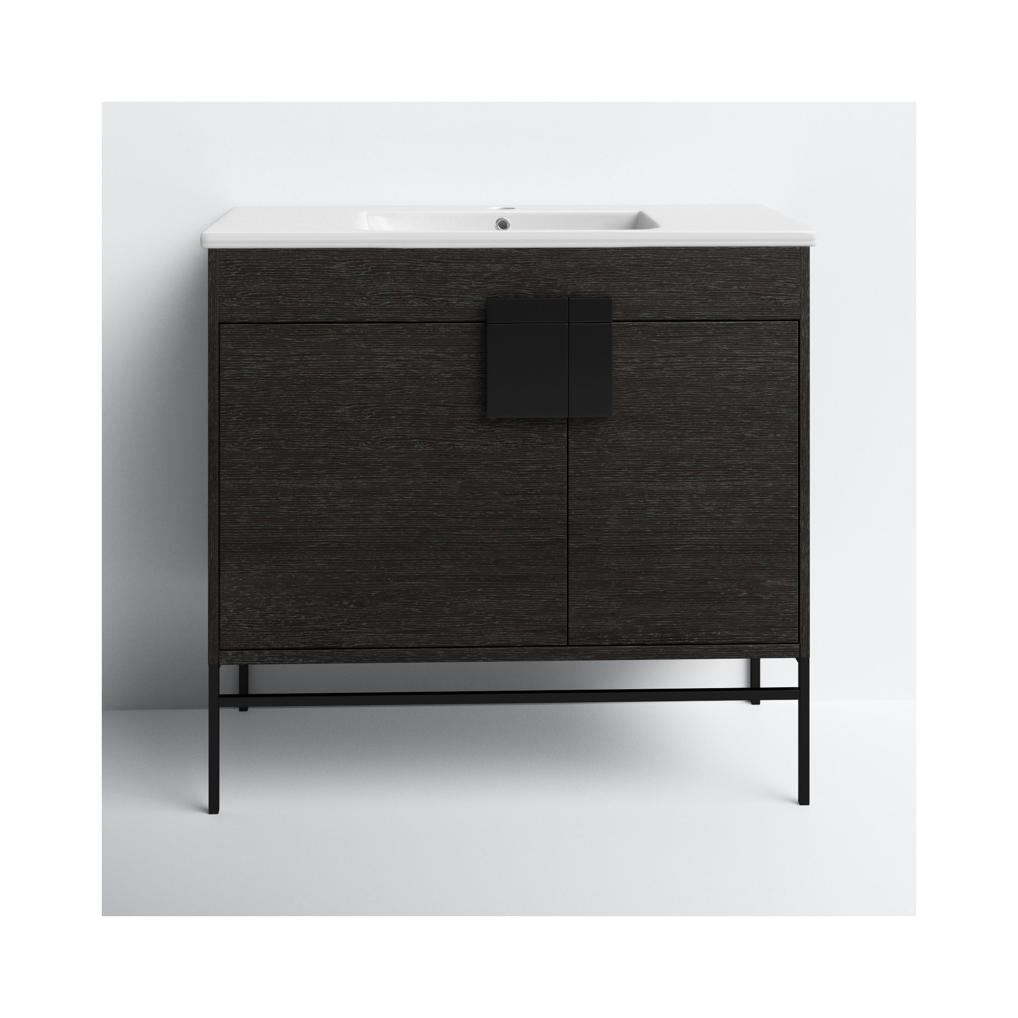 Maisie 36'' Single Bathroom Vanity, Black Matte, Black