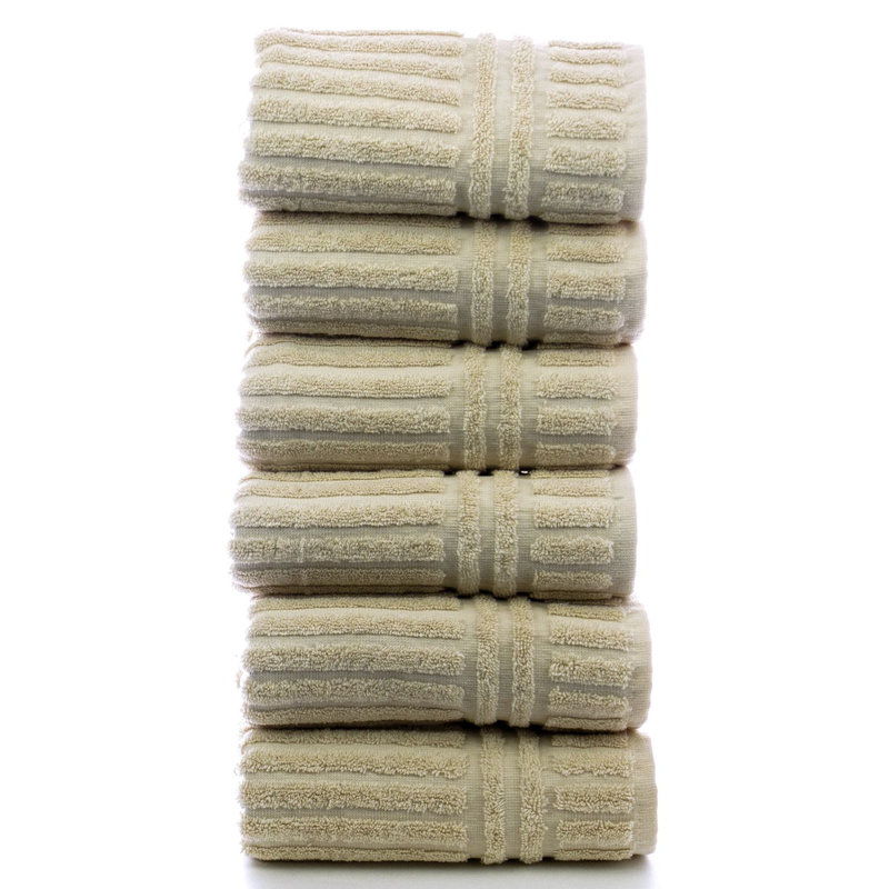 Ensemble 6 serviettes de bain en coton à 100% de cyprès, Kaki
