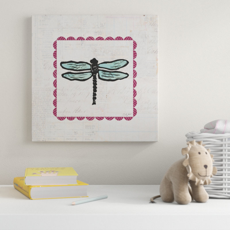 « libellule stamp brillante », art sur toile, H 14 po x l 14 po x P 2 po