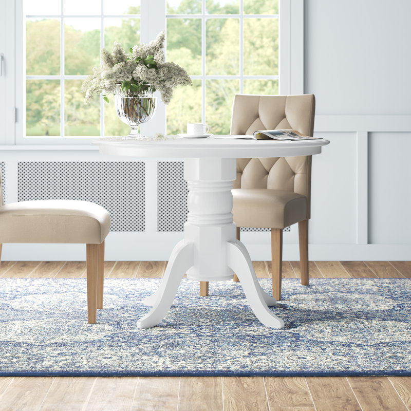 Table de salle à manger Akeriah, Blanc, Blanc