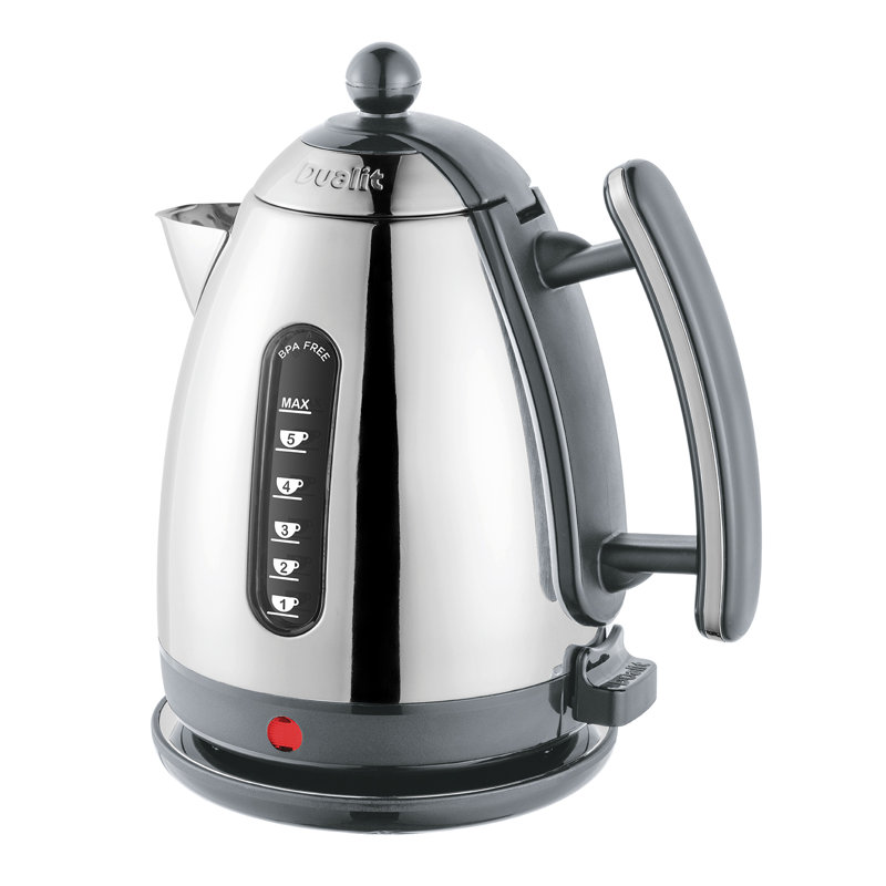 Dualit Lite 1.5L Stainless Steel Electric Tea Kettle, Grey