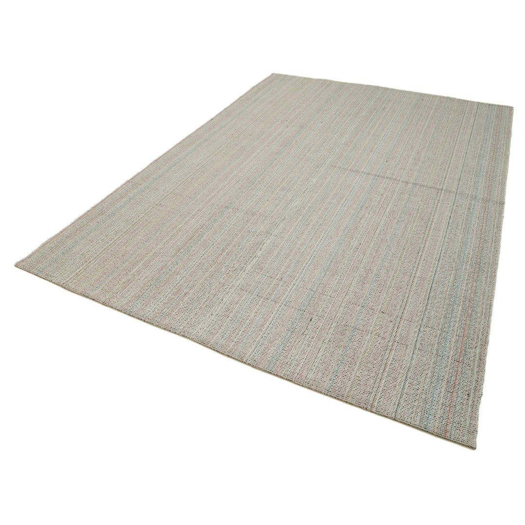 Vintage Flatweave Beige Vintage Wool Handmade Area Rug