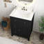 Meuble-lavabo moderne noir de 24 po avec lavabo en céramique et 2 tiroirs avec porte à fermeture en douceur-796065912