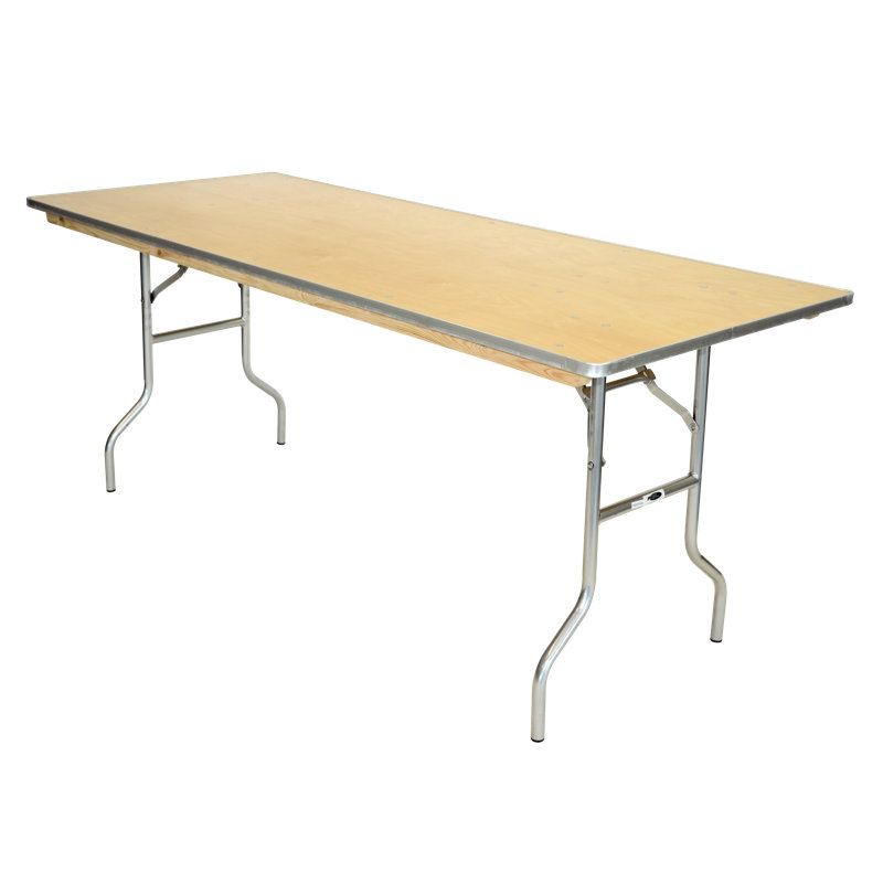 WFT Rectangular Banquet Table, Metal Edge, 30" H x 96" W x 36" D