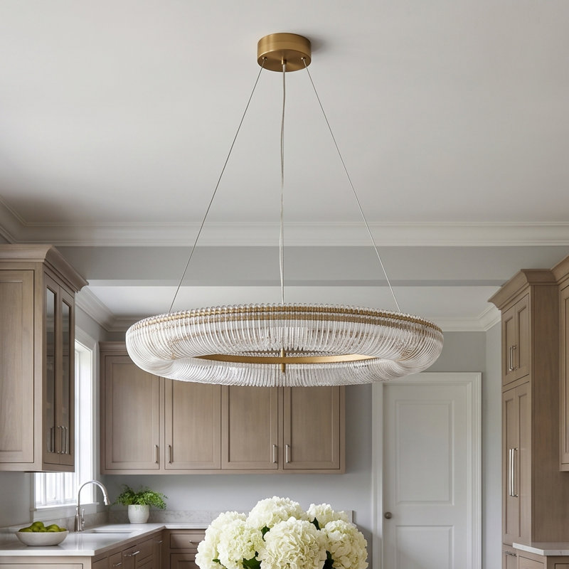 Chapman and Myers Transitional Pierce Chandelier, 30, Burnished Brass