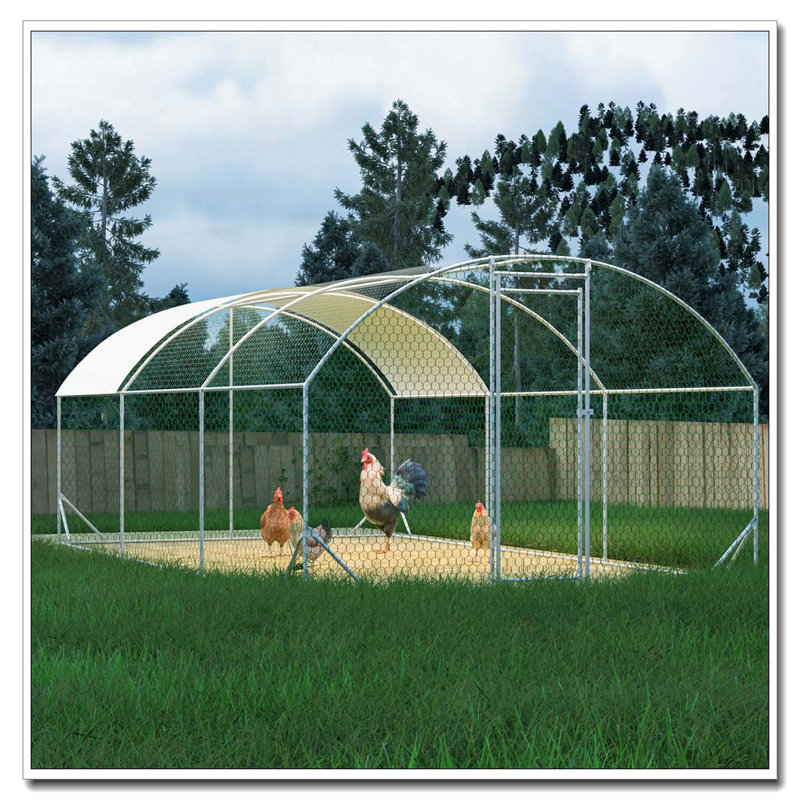 Grand poulailler en métal avec housse imperméable et anti-UV