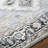 Rectangle Clotilde Oriental Machine Woven Polyester Area Rug in White/Gray/Black-773220721