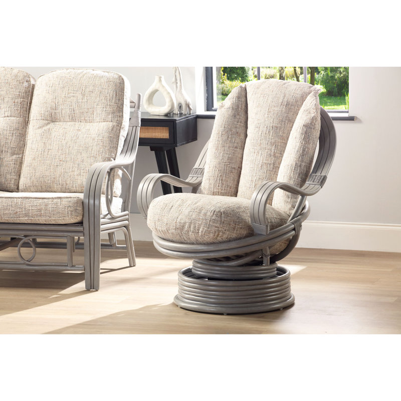 Wicker Rocking Chair, Grey/Grey