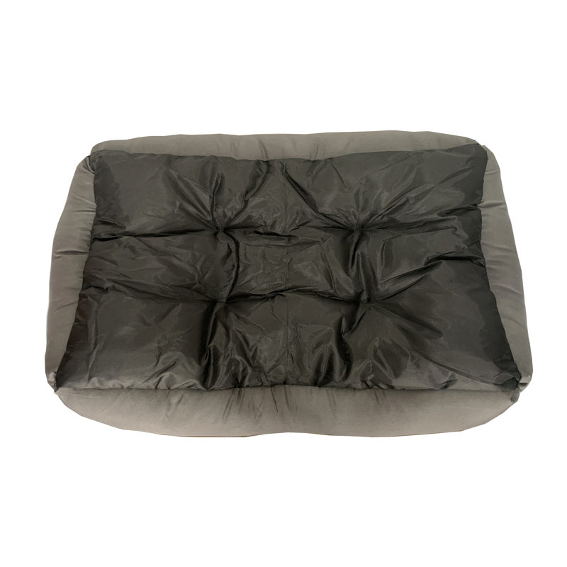 Lit pour chien à carreaux gris S