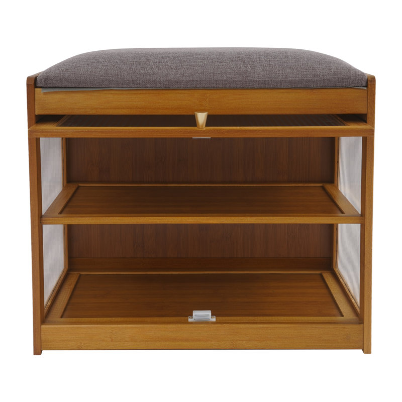 Banc de rangement pour chaussures 4 paires, Brun