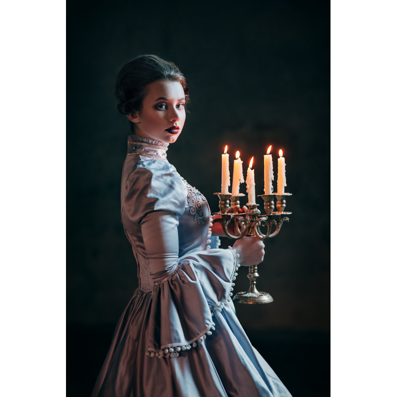 Woman In Victorian Dress by Grape_vein - Wrapped Canvas Print, 46cm H x 30cm W