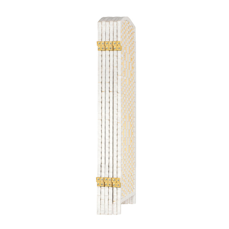 2 Ft. Tall Diamond Weave Fiber Room Divider - Dark Mocha - 8 Panel, White, 6, 2 ft
